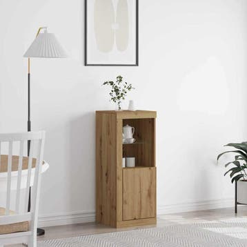vidaXL LED Sideboard Artisan Eiken 41 x 37 x 100 cm Bewerkt, Minder dan 50 cm, Verzenden, 100 tot 150 cm, Nieuw