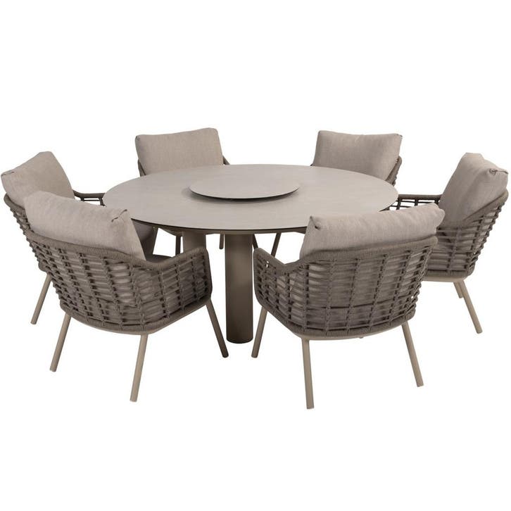 Puglia Donato low dining tuinset 160xH69 cm 8 delig, Tuin en Terras, Tuinsets en Loungesets, Nieuw, Ophalen of Verzenden