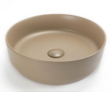Gekleurde ronde waskom mat zand beige, Verzenden, Nieuw