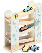 Woet® Houten Autobaan – Jodelbaan met 4 autos – FSC, Verzenden, Nieuw