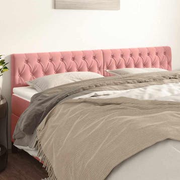 vidaXL Hoofdborden 200x7x78/88 cm fluweel roze, Verzenden, Nieuw, Stof