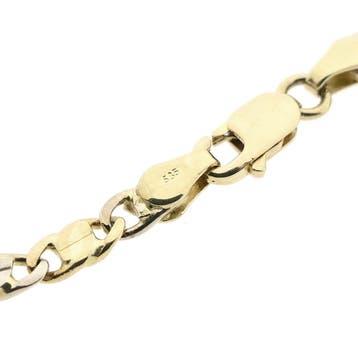 Bicolor gouden valkenoog schakelketting, Sieraden, Tassen en Uiterlijk, Kettingen, Ophalen of Verzenden, Gebruikt, Goud, Goud