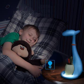 LED Kinder Nachtlamp - Tafellamp - Kat - Blauw - Dimbaar, Ophalen of Verzenden, Nieuw, Kunststof, Overige fittingen