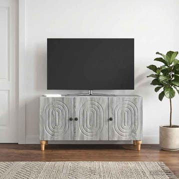 vidaXL TV-kast 99 x 34,5 x 50 cm Grijs sonoma Bewerkt hout, Minder dan 50 cm, Verzenden, Nieuw, Minder dan 100 cm