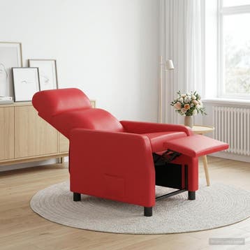 vidaXL Relaxfauteuil Rood Kunstleer, Huis en Inrichting, Verzenden, Nieuw