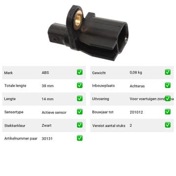 ABS-sensor Achteras Ford Transit 1.8 Di (2002-2013), Auto-onderdelen, Verzenden, Nieuw, Ford