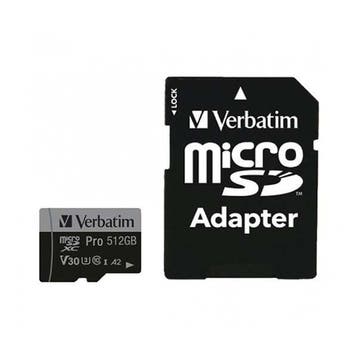 Micro SDXC kaart met adapter | Verbatim | 512 GB, Verzenden, Nieuw, Verbatim