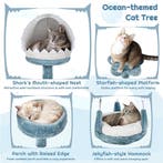 2dekans | Yaheetech Kattenboom Ocean Style 115 cm –, Dieren en Toebehoren, Ophalen of Verzenden, Zo goed als nieuw