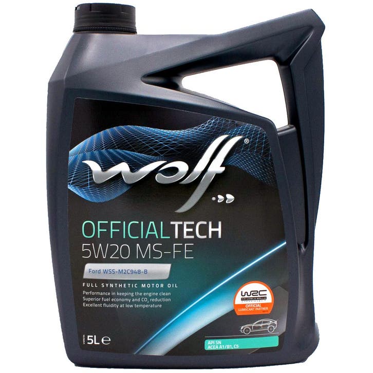 Wolf Officialtech 5W20 MS-FE Motorolie 5 Liter, Auto diversen, Onderhoudsmiddelen, Verzenden