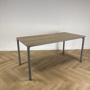 Eromes kantinetafel 160x80 cm, midden eiken - grijs, Ophalen of Verzenden, Gebruikt, Bureau