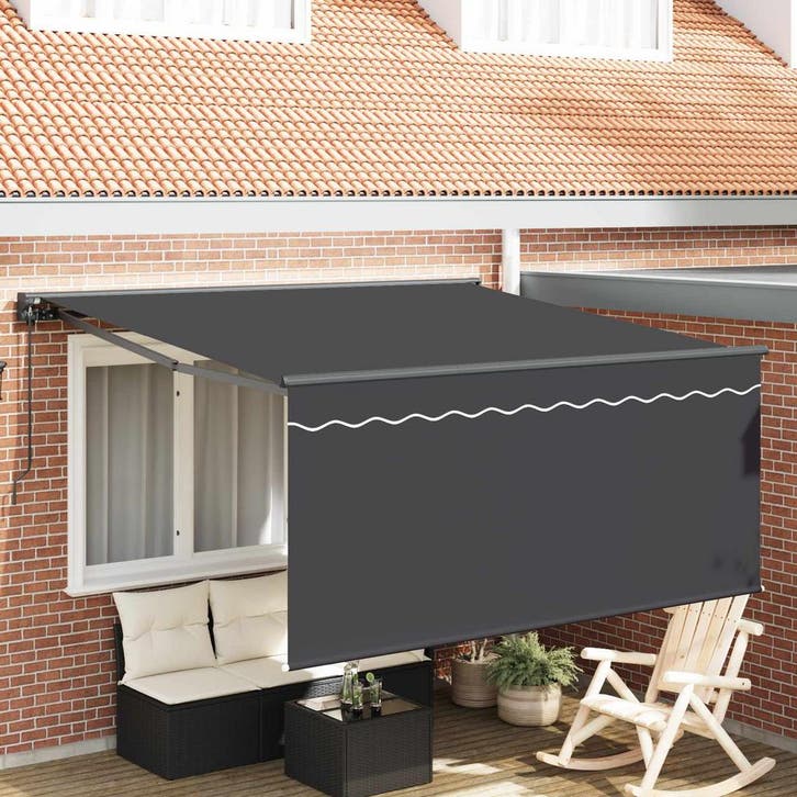 vidaXL Uitschuifbare luifel Antraciet 300 x 250 cm, Tuin en Terras, Zonneschermen, Nieuw, Verzenden