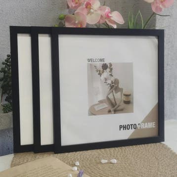 Set van 3 Houten Vierkante Fotolijsten - Wanddecoratie & Des, Huis en Inrichting, Verzenden, Nieuw