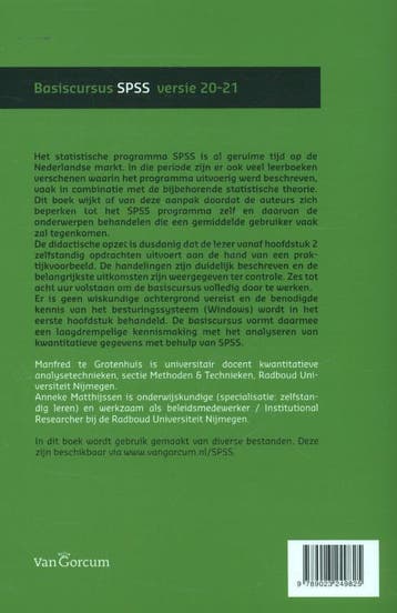 Basiscursus SPSS 9789023249825 Anneke Matthijssen, Verzenden, Gelezen, Anneke Matthijssen