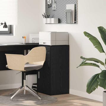 vidaXL Dressoir met lade Zwart Eiken 38 x 34 x 75 cm, Verzenden, Nieuw, Overige houtsoorten, Minder dan 50 cm