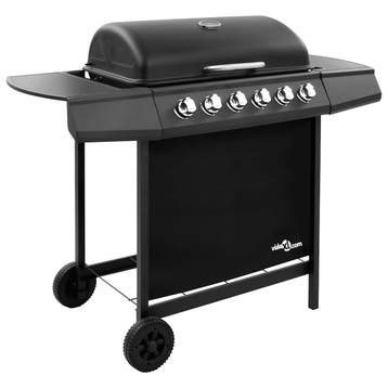 vidaXL Gasbarbecue met 6 branders zwart, Verzenden, Nieuw