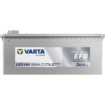 Varta LED190 accu 12 volt 190 ah Dual Purpose EFB, Ophalen of Verzenden, Nieuw
