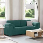 vidaXL 3-Zits Bank Donkergroen 220 cm Stof, Huis en Inrichting, Verzenden, Stof, 200 tot 250 cm, Driepersoons