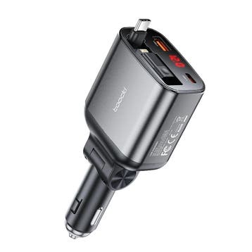 DrPhone BC30 – 105W 4-in-1 Snellader Auto – USB-C + USB-A –, Verzenden, Nieuw