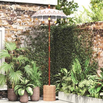 vidaXL Balinese Parasol Crème 125 x 125 x 260 cm, Tuin en Terras, Parasols, Verzenden, Nieuw, 1 tot 2 meter