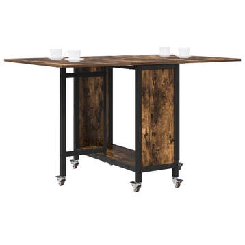 vidaXL Opvouwbare eettafel met wielen 130 x 80 x 76,5 cm, Verzenden, Nieuw