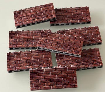 Lego Stenen - Lego 4x8 wall masonry pattern print 25 stuks, Nieuw