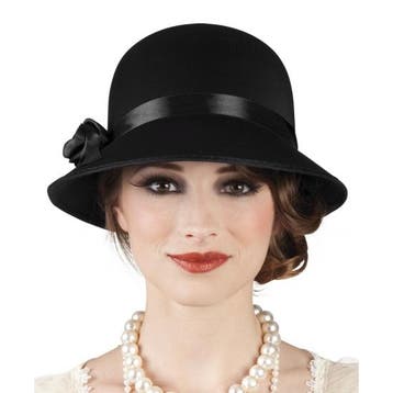 Vintage dames hoed zwart - Feesthoeden overig, Verzenden, Nieuw