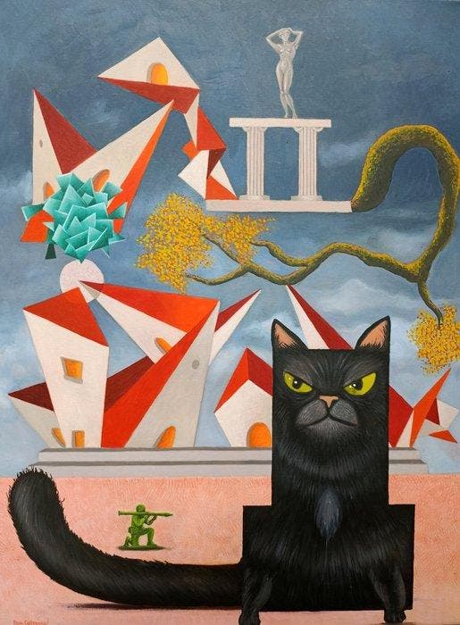 Paco Guzmán - Arquitectura de un maullido - No Reserve, Antiek en Kunst, Kunst | Schilderijen | Modern