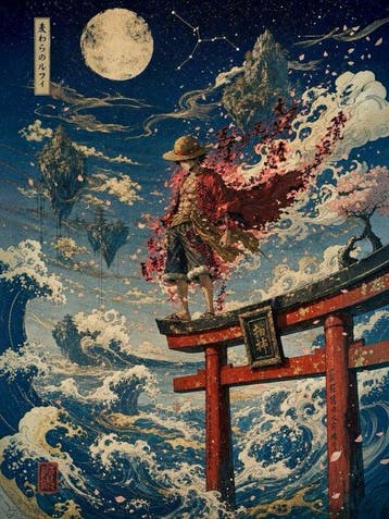 Naro - Canvas [XL] - The Myth of the Sea King - Luffy, Nieuw