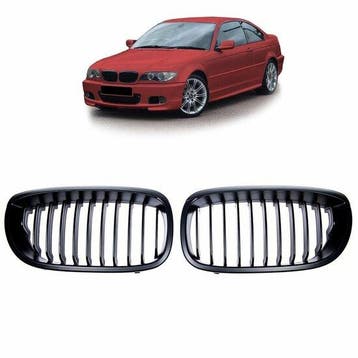 Mat zwarte grillen passend voor BMW 3 serie E46 coupe en ..., Verzenden