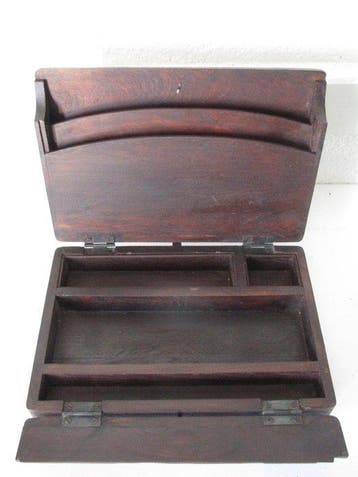 Brievenhouder - Koloniale uitstraling - Hout - schrijfkist