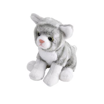 Wild Republic kat knuffel - pluche - grijs - 13 cm - poes, Verzenden, Nieuw