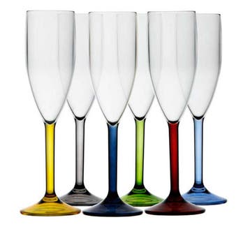 Scheepsservies Party Champagneglazen Multikleur Ecozen Zes S, Ophalen of Verzenden, Nieuw