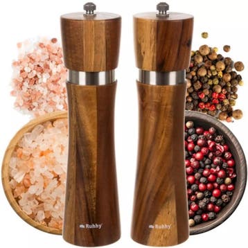 Ruhhy Houten Peper- en Zoutmolen Set – Verstelbaar en Duu., Huis en Inrichting, Keuken | Keukenbenodigdheden, Ophalen of Verzenden
