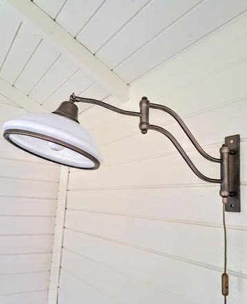 Verstelbare Muurlamp - Wandlamp - messing, opaline glas