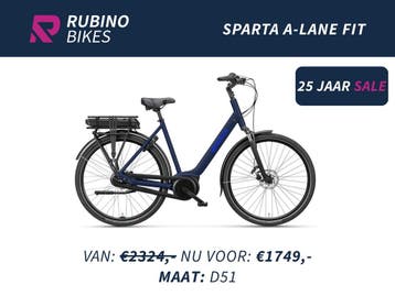SPARTA A-LANE FIT - €575 KORTING - BOSCH ACTIVE LINE E-BIKE, Ophalen, Sparta, Nieuw, 51 tot 55 cm