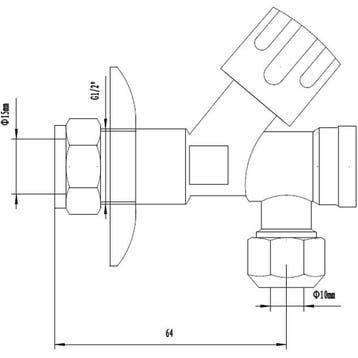 Riko Hoekstopkraan met Filter - 1/2 of 15mm x 3/8 of knel, Ophalen of Verzenden, Nieuw