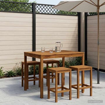 vidaXL Tuinbar Tafel LAREN Naturel 110 x 108,5 x 105 cm, Tuin en Terras, Verzenden, Nieuw