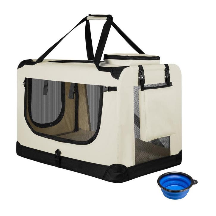 Vouwbare Hondentransportbox / Bench Lassie L - Beige - 50 x, Dieren en Toebehoren, Transportboxen, Nieuw, Verzenden