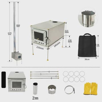 Lichtgewicht Opvouwbare Titanium Tentkachel voor Buitenkampe, Verzenden, Nieuw