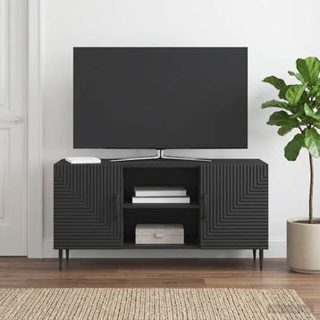 vidaXL TV-kast Zwart 102 x 34,5 x 50 cm Bewerkt hout, Minder dan 50 cm, Verzenden, Nieuw, Minder dan 100 cm