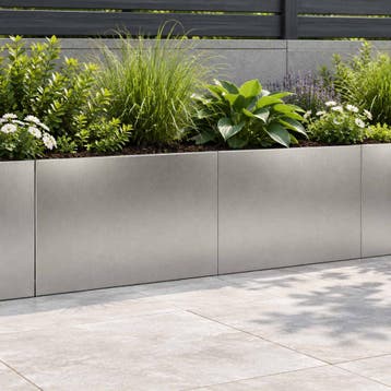 vidaXL Keerwand 2 st 60 x 12 x 50 cm Roestvrij staal zilver, Verzenden, Nieuw
