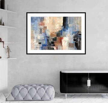 Dam Domido - Composition abstraite bleu - NO RESERVE - 120 x