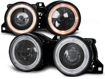 Koplampen BMW E30 88-93 Zwart Angel Eyes, Ophalen of Verzenden, Nieuw