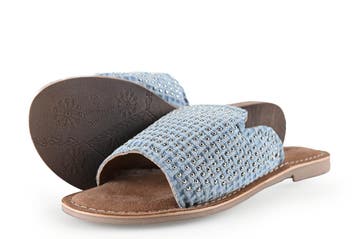 Lazamani Slippers in maat 38 Blauw, Kleding | Dames, Schoenen, Slippers, Lazamani, Zo goed als nieuw, Verzenden