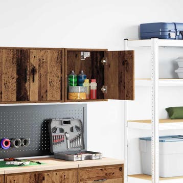 vidaXL Garage wandkast bewerkt hout oud hout, Verzenden, Nieuw