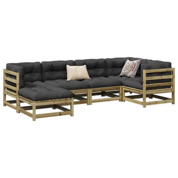 vidaXL 6-delige Loungeset geïmpregneerd grenenhout, Verzenden, Nieuw, Loungeset