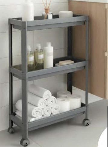 Badkamer of keuken trolley 73 x 54 x 18 cm kunststof grijs, Verzenden, Nieuw