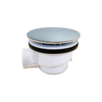 Douchebakafvoer chroom 90mm inclusief flexibele afvoerslang, Verzenden, Nieuw
