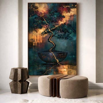 Lea Ottavi - Golden Fracture Tree · XXL · Hand signed
