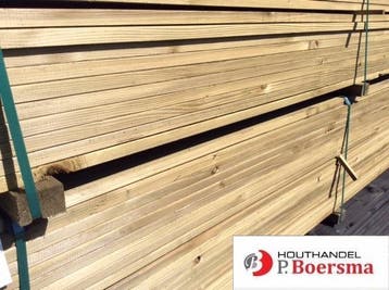 Douglas vlonderplank | Groen geïmpregneerd | goedkoop., Geïmpregneerd, 25 tot 50 mm, Nieuw, Plank